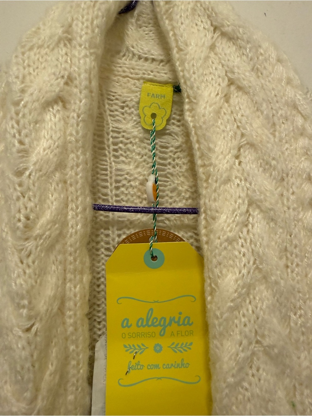 FARM Rio Cream Cable-Knit Open Cardigan - Picture 3 of 4